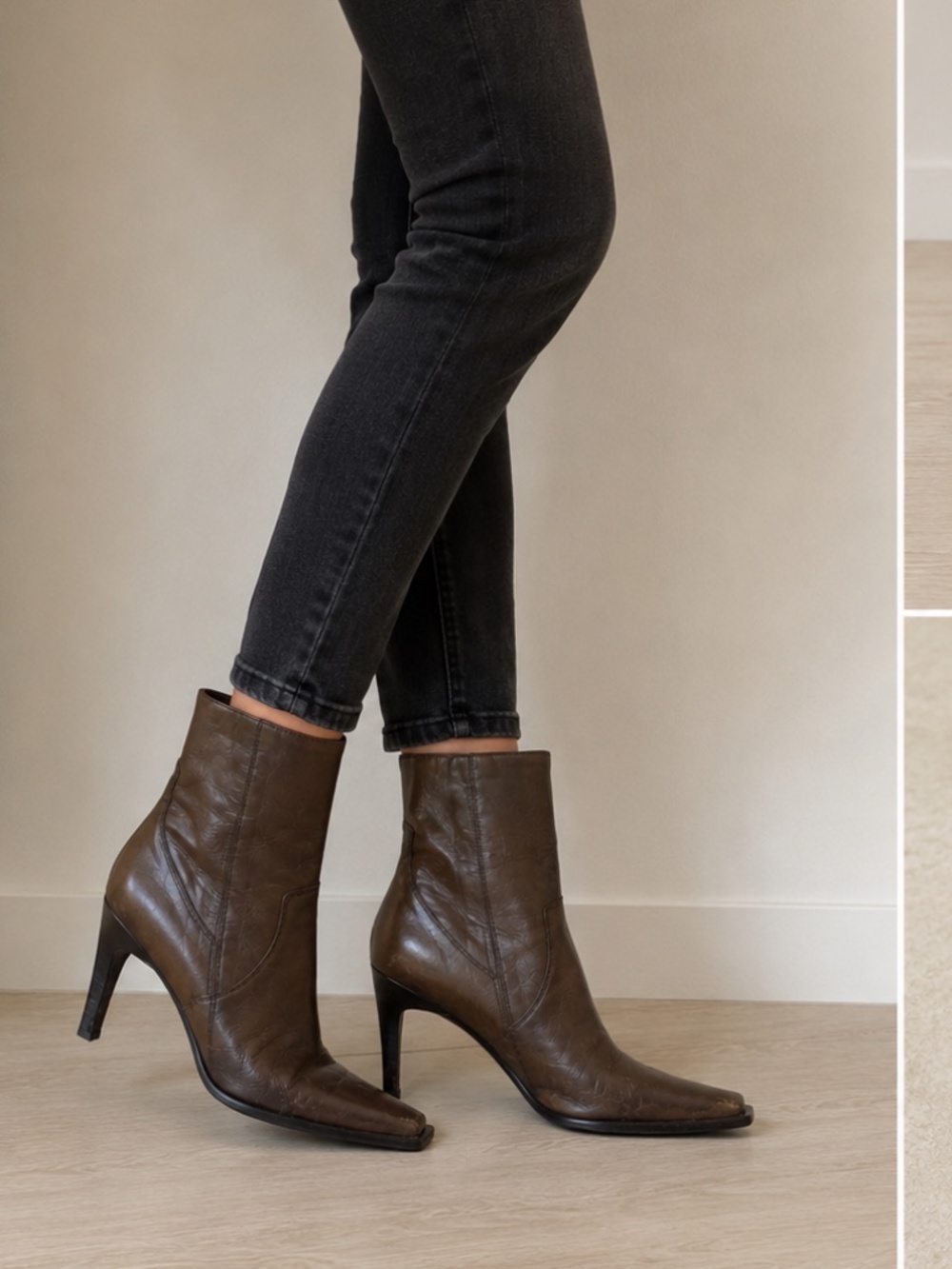MADE IN ITALY VINTAGE LEATHER ANKLE BOOTS